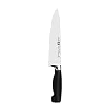 ZWILLING VIER STERNE Kochmesser 20 cm, Rostfreier Spezialstahl, Ergonomischer Kunststoff-Griff, Made in Germany, Schwarz