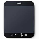 Vitafit 15kg Küchenwaage Digital, Hohe Genauigkeit 1g durch Unser Professionelle Fabrik Seit 2001, Waage Küche zum Kochen und Backen, Große Plattform 215x180mm, 3 AAA-Batterien, Schwarz