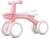 Umatoll Kinder Laufrad ab 1 Jahr, Spielzeug für 12-24 Monate, Baby Lauflernrad mit Korb für Jungen Mädchen, Geschenke für 1-jährige Geburtstag (Rosa)