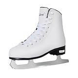 Nattork Weiße Eiskunstlaufschuhe Excellence – Edelstahlkufen für verbesserte Unterstützung, Stärke, Leistung und ultimativen Komfort für Mädchen und Jungen