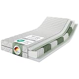 MSS e.K. Medic Taschenfederkernmatratze 90 x 200 cm H3 | 7-Zonen orthopädische Matratze | 20 cm Höhe (Kernhöhe 19 cm) | ergonomischer Komfortschaum | Oeko-TEX | Microfaser-Bezug | Made in Germany