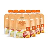 by Amazon Bio Apfel, Banane, Birne &Aprikose Quetschbeutel - 6 x 90g - Vorher Mama Bear