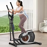 Crosstrainer, Crosstrainer für Zuhause mit 16 Widerstandsstufen, 6KG Schwungrad, LCD-Monitor, rutschfeste Pedale, Flaschenhalter, Ultraleiser Magnetischer Ellipsentrainer für Fitnessübungen (Schwarz)