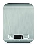 HomeFashion Digitale Küchenwaage 5kg 1g 11lb Edelstahlplattform, LED-Display, Präzisions-Lebensmittelwaage für Küche, Kochen, Backen, Zuhause und Büro