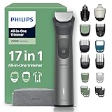 PHILIPS Multigroom Series 7000 All-in-One 17-teiliger Barttrimmer und Haarschneider für Gesicht, Kopf und Körper, selbstschärfende Metallklingen, 26 Längeneinstellungen (0,5-20 mm), Modell MG7961/15