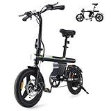 Finbike E Bike Klapprad,14 Zoll Elektrofahrrad 7.8Ah Akku,250W Kompakt EBike mit 3H Schnellladung,3 Fahrmodi,3 Geschwindigkeitsmodi,Reichweite MAX 45km,Electric Bike für Herren/Damen