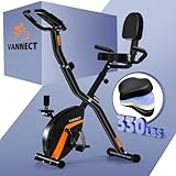 Vanncet Heimtrainer Fahrrad Klappbar, Magnetwiderstand Einstellbar, Hometrainer Fahrrad Leise & Bequem, Ergometer Heimtrainer Senioren, LCD-Monitor, Faltbare Aufbewahrung, Bis 150KG Belastbar