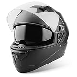 VINZ Kennet Integralhelm mit Sonnenblende | ECE 22.06 & PINLOCK vorbereitet | Motorradhelm für Herren & Damen | Mopedhelm / Vollvisierhelm | Fullface Helm Roller | Größe XS–XXL