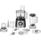 Bosch Kompakt-Küchenmaschine Multi Talent 3, 50 Funktionen, 2,3 l Schüssel, Mixer, spülmaschinengeeignet, Universalzerkleinerer, kleine Küchenmaschine, 800 Watt, schwarz/Edelstahl, MCM3501M