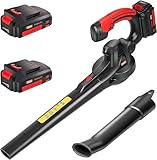 MZK 20V Akku-Laubbläser, 210 km/h & 770 m³/h Laubgebläse, Ultra-Leichter Laubpuster für Garten & Terrasse (Inkl. 2X 2.0Ah Akkus & Ladegerät)