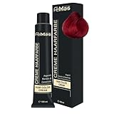 FemMas Haarfarbe Pure & Mix Rot I Creme mit Arganöl, Keratin & Ceramiden I Als dauerhafte Haarfärbung oder Tönung für strahlende, haltbare Farbergebnisse I 100 ml