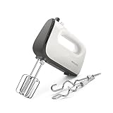 Philips Domestic Appliances HR3741/00 Handmixer, 450 W, 5 Geschwindigkeiten plus Turbo ,‎21.41 x 20.8 x 11.4 cm, weiß/schwarz