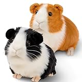 SHINELINE 2 Stück Süß Meerschweinchen Kuscheltier - Realistische Meerschweinchen Stofftier, Weich Kuscheltiere Puppe Spielzeug Dekor für Einschulung Geschenk Geburtstagsgeschenk