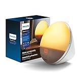 Philips Wake-up Light (Sonnenaufgangfunktion, Digitales Fm Radio, Tageslichtwecker) Weiß HF3519/01