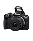 Canon EOS R50 Systemkamera + RF-S 18-45mm is STM Objektiv - Spiegellose Kamera (Digitalkamera mit Autofokus + Motiverkennung für Personen Augen Tiere Fahrzeuge, 4k Video, 15 Bilder pro Sek.) schwarz