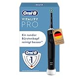 Oral-B Vitality Pro Elektrische Zahnbürste — Electric Toothbrush, Inkl. 1 Aufsteckbürste — 3 Putzmodi für Zahnpflege, Zahnbürste Elektrisch, Designed by Braun, Schwarz