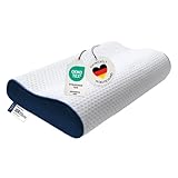 casimum Orthopädisches Nackenstützkissen Memory Foam - Höhenverstellbares Nackenkissen entlastet Kopf & HWS - Schlafkissen gegen Nackenschmerzen 60x30cm, mittelfest