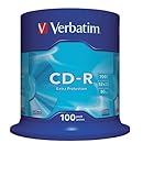 Verbatim CD-R Extra Protection 700 MB - 52-fache Brenngeschwindigkeit - Extraschutz - hohe Lebensdauer - 100 Stück Spindel