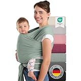 Laleni Tragetuch Baby, Babytragetuch - Babytrage für Neugeborene, 100% weiche Bio-Baumwolle, elastisch bis 15kg