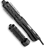 BaByliss Shape & Smooth Warmluftbürste – Leistungsstarke 800W Föhnbürste, 30mm & 20mm Aufsätze, Kaltluftfunktion, Schnelles Trocknen & Styling, ideal für kurzes Haar, Schwarz, AS82E