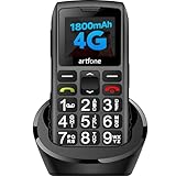artfone 4G Seniorenhandy ohne Vertrag | SIM mit Notruftaste | Rentner Handy Große Tasten | Taschenlampe | Akku Lange Standby-Zeit | USB-C | Tastenhandy mit Ladestation | 1,77 Zoll Farbdisplay