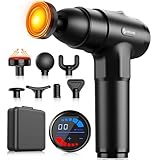 Massagepistole mit Wärmefunktion,AERLANG Muskel Massage Gun,Massagegerät mit LED Anzeige,Handmassagegeräte geschenke für männer,Massage Pistole mit 20verstellbaren Stufen&7Massageköpfen