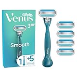 Gillette Venus Smooth Damenrasierer mit wiederverwendbarem Handstück 5 Ersatzklingen