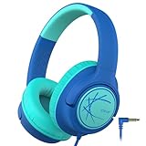 iClever Kopfhörer Kinder, Kinder Kopfhörer mit Kabel 85dBA Sichere Lautstärke, Stereo Sound, Over Ear Faltbare 3.5 mm Jack Kinder Kopfhörer für iPad, Tablets, Schule, Reisen, Blau
