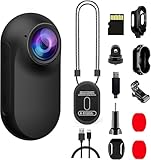 Xilecam Mini Action Cam Inklusive Speicherkarte Speicherkarte Helmkamera Motorrad Bodycam Mini ski Kamera Multifunctional Accessories Body Cam（Schwarz）