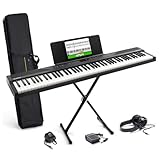 Alesis Keyboard E-Piano mit 88 Tasten, 480 Sounds, Lautsprechern, USB-MIDI, Tragetasche, Ständer, Kopfhörer, Pedal und Klavierlektionen für Anfänger