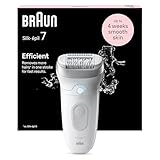Braun Silk-épil 7 Epilierer Damen, Haarentferner für Langanhaltende Haarentfernung mit Breitem Aufsatz, Seidig-Glatte Haut, Ladyshaver, Wet&Dry, Wasserdicht, Made in Germany — 7-011, Weiß/Silber