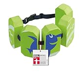 BECO Schwimmgürtel Kinder 3-6 Jahre, einstellbare Schwimmhilfe für Kinder mit 5 Blockelementen & Sicherheitsverschluss, Schwimmtrainer geeignet für 19-30 kg, Farbe: Grün