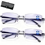 Brille Die Sich Automatisch Der Sehstärke Anpasst, 2 Stück Autofokus Brille mit Selbsteinstellung, Intelligente Zoom Blaulichtfilter Lesebrille von Nah Und für Herren Damen