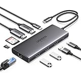 UGREEN Revodok Pro USB C Docking Station Dual HDMI 10 IN 1 Hub 2 HDMI, Gigabit Ethernet, 4X USB C/USB A Ports, PD 100W Schnellladen, SD/TF Kartenleser