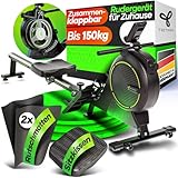 NEU Tretmann Rudergerät für Zuhause Set - extra leise- [Wirbelstrombremse2.0] bis 150KG Zertifiziert | patentiert ErgoKonzept | Rudergerät Magnet Rudermaschine Rudergeräte Ruder Fitnessgeräte