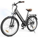 Finbike 26 Zoll E Bike für Erwachsene, 7-Gang Elektrofahrrad mit abnehmbarem 36V 13Ah Akku, 25 km/h und 70KM Reichweite, voll ausgestattet mit Ablagen, Autolampen und Stoßdämpfung