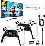 Retro Konsole mit über 20.000 Spielen – HDMI Retro Spielekonsole für TV – Plug & Play mit 2 komfortablen Controllern – Geschenkidee für Familie & Freunde (Weiß)