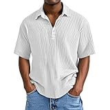 Warehouse Kurzarm Poloshirt Polohemd Herren Tanktop Strand T-Shirt Uv Shirt Sportbekleidung Für Gym Shirt Herren Herrenhemd Kurzarm Strick Poloshirt Tshirt Polo T -Shirt Tank Top, Weiß M