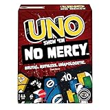 UNO Show 'em No Mercy - 56 zusätzliche Karten, Harte Aktionskarten und brutale Spielregeln für die gnadenloseste Version von UNO, Stapelregel und Handkartentausch, ab 7 Jahren, HWV18