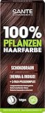 SANTE Naturkosmetik Pflanzenhaarfarbe - Schokobraun - 100g - natürliche Coloration mit Bio-Henna & Indigo - Haarfarbe ohne Ammoniak & Peroxide - vegan & dermatologisch getestet