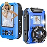 Unterwasserkamera 33FT wasserdichte Kamera 4K Video 64MP Autofokus 16X Digitalzoom Digitalkamera wasserdichte zum Schnorcheln mit 32GB Karte