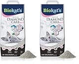 Biokat's Diamond Care Fresh Katzenstreu mit Babypuder-Duft - Feine Klumpstreu aus Bentonit mit Aktivkohle und Aloe Vera - 1 Sack (1 x 10 L) (Packung mit 2)