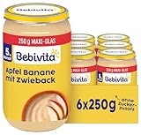 Bebivita Frucht & Getreide Zwieback in Apfel-Banane, 250g 6er Pack (6x250g)