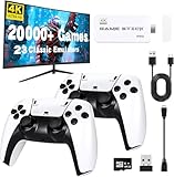 Retro Konsole mit über 20.000 Spielen – HDMI Retro Spielekonsole für TV – Plug & Play mit 2 komfortablen Controllern – Geschenkidee für Familie & Freunde (Weiß)