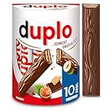 Duplo – Schokoriegel mit feiner Nugatcreme, knuspriger Waffel & zarter Vollmilchschokolade – Schmeckt knusperleicht – 1 Packung mit 10 Einzelriegeln (10 x 18,2 g)